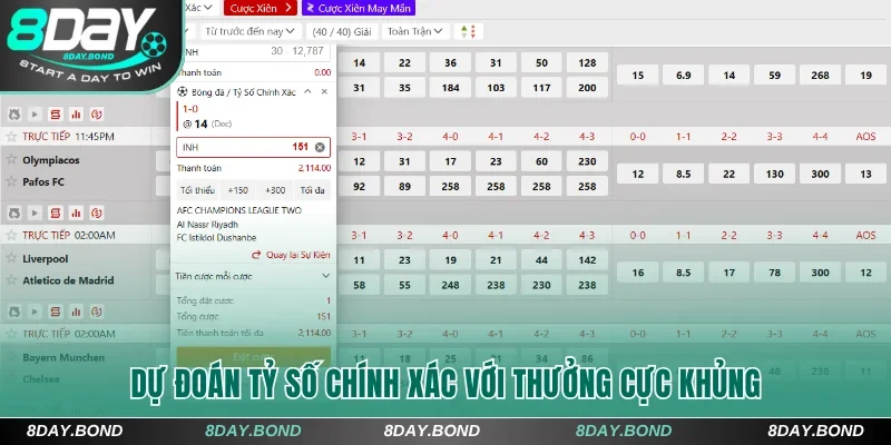 Hiểu Về Cá Cược Bóng Đá 8Day Và Mẹo Hay Để Thắng Liên Tục  8 Dự đoán tỷ số chính xác với thưởng cực khủng