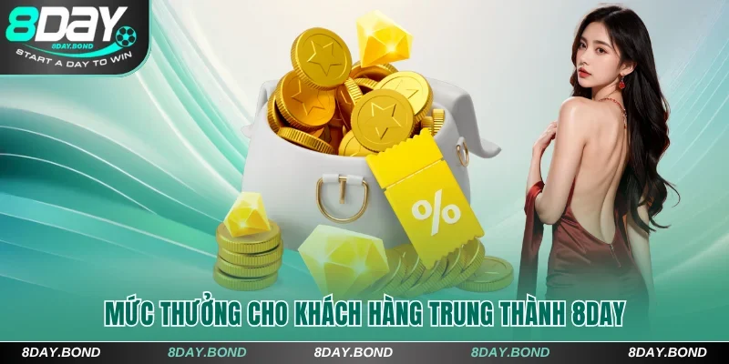 Thưởng Cho Khách Hàng Trung Thành 8Day Ưu Đãi 88,888K 6 Mức thưởng cho khách hàng trung thành 8Day