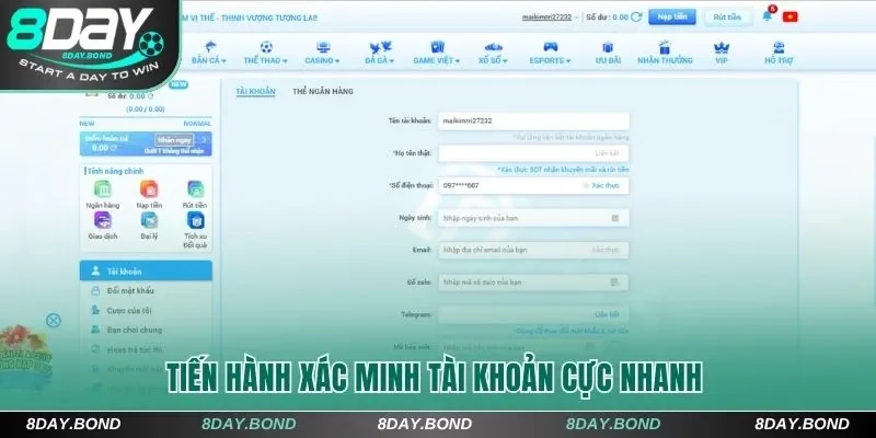 Hướng Dẫn Rút Tiền 8Day Thành Công Chỉ Với 1 Phương Thức 6 Tiến hành xác minh tài khoản cực nhanh