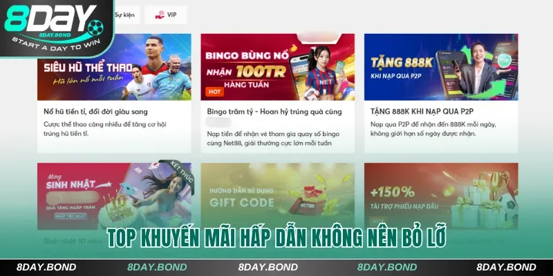 Top khuyến mãi 8Day hấp dẫn không nên bỏ lỡ