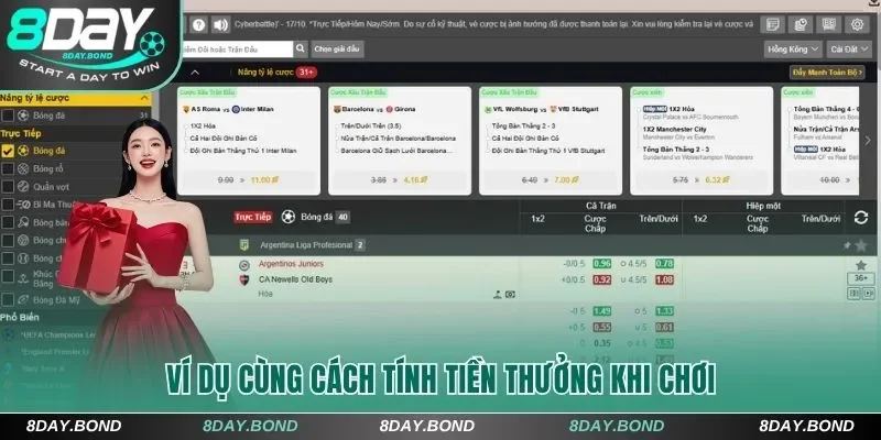 Kèo Tỷ Số - Kinh Nghiệm Bắt Kèo Cực Đỉnh Tại Nền Tảng 8Day 6 Ví dụ cùng cách tính tiền thưởng khi chơi